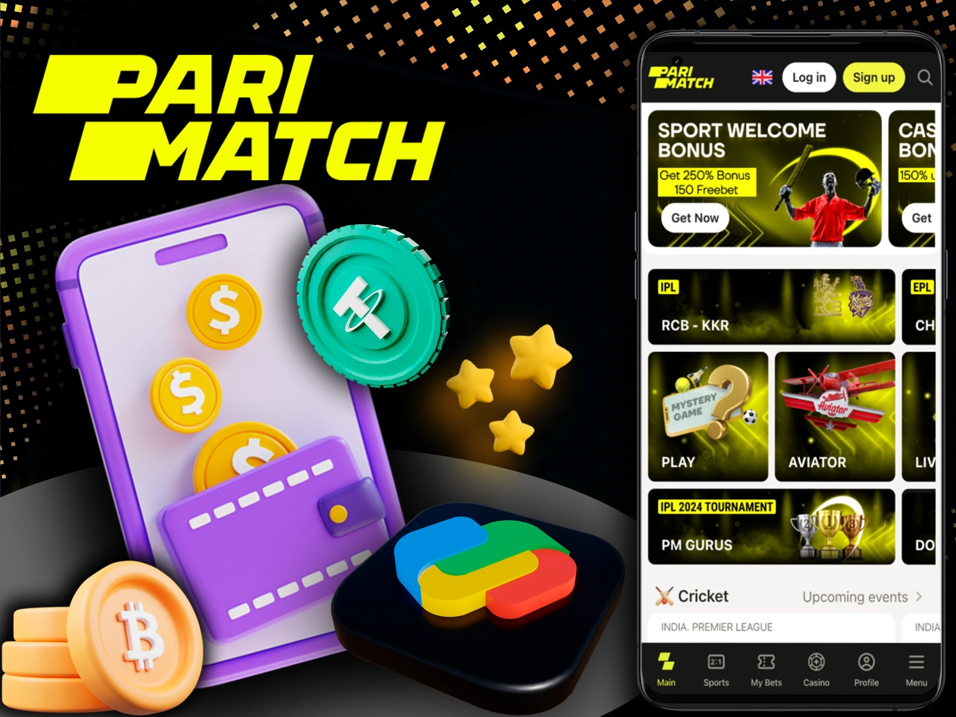 Make a deposit and enjoy your favourite games with Parimatch.