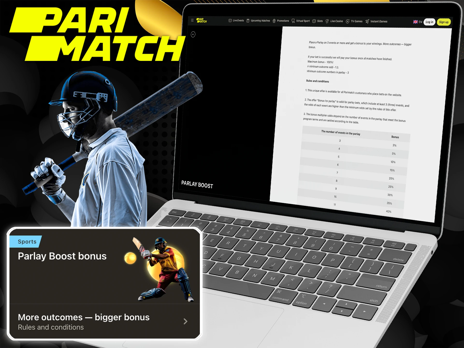 Make a prediction at Parimatch and get up to 100% of your winnings.