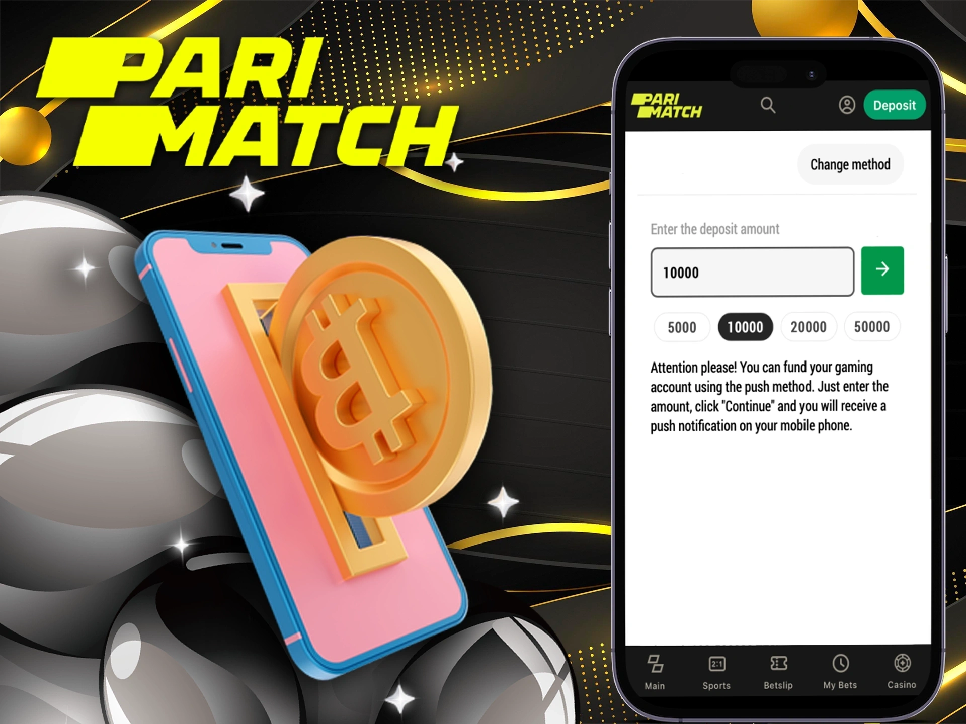 Make your Parimatch deposit in 3 easy steps