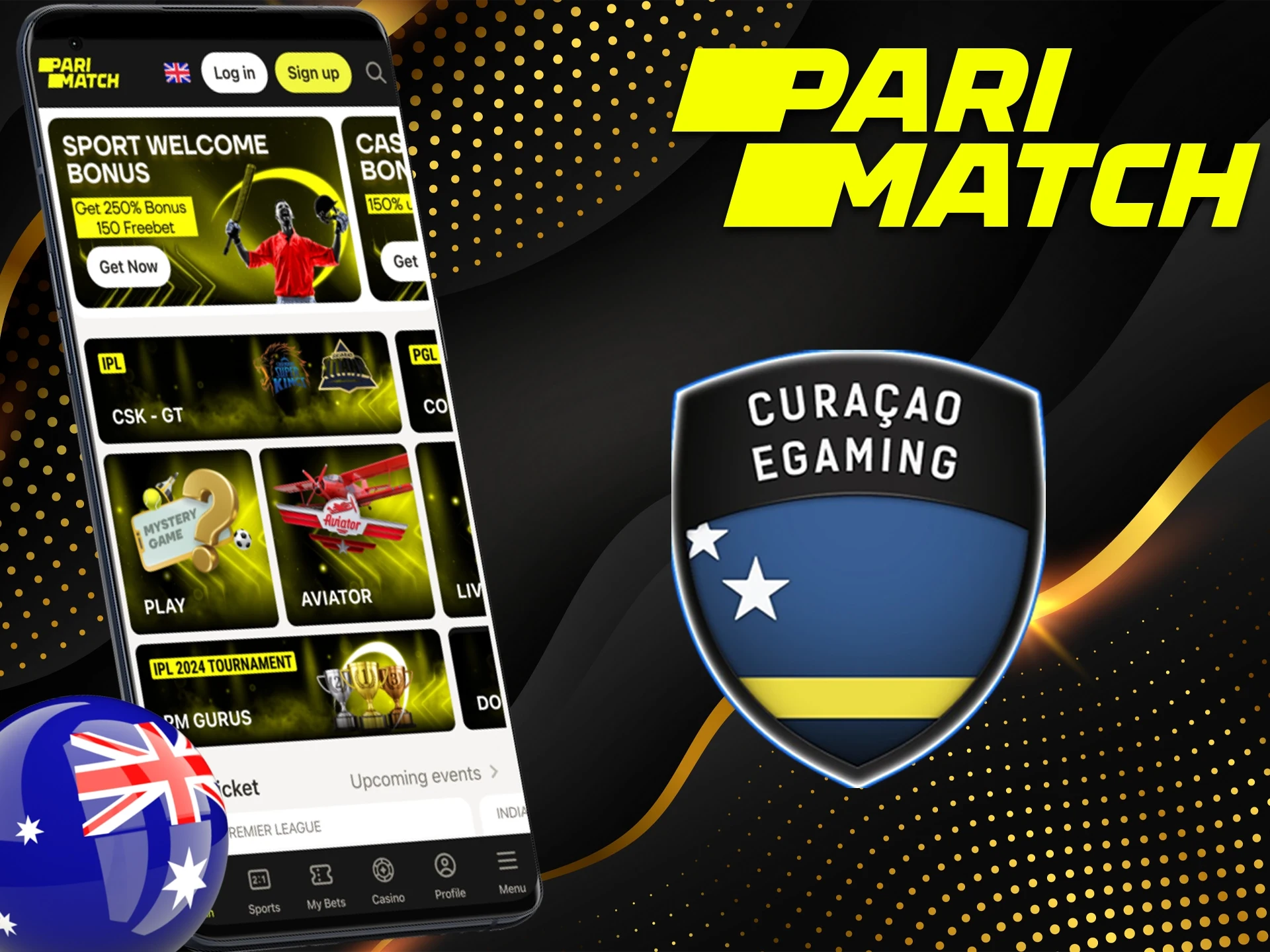 Parimatch is verified and working under the Curacao license.