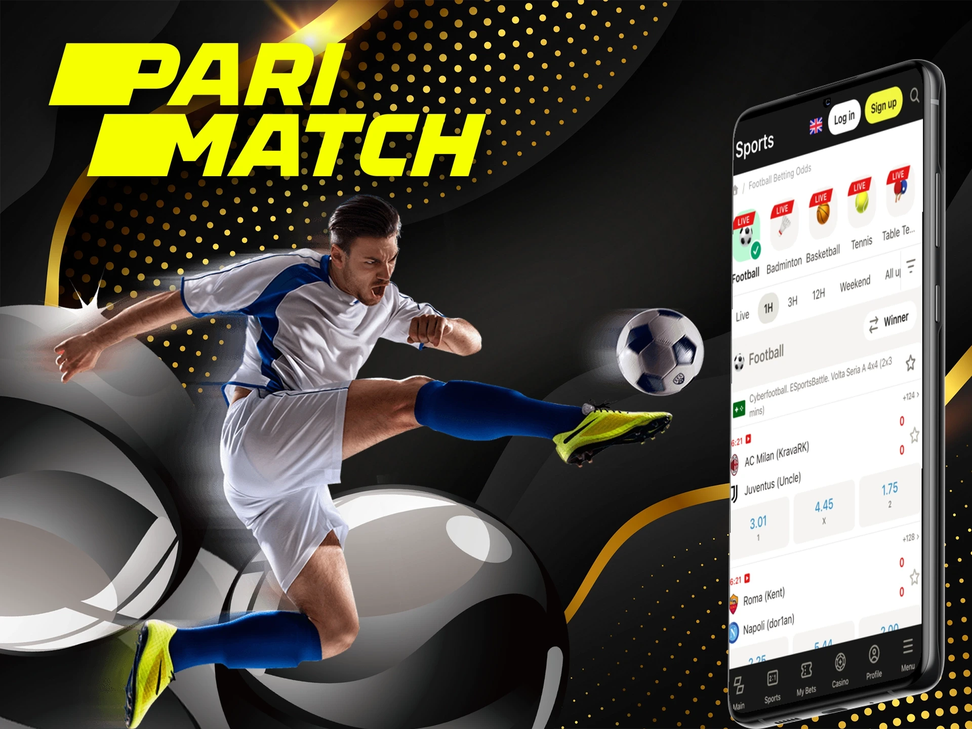 Find your favourite team in the Parimatch sportsbook.