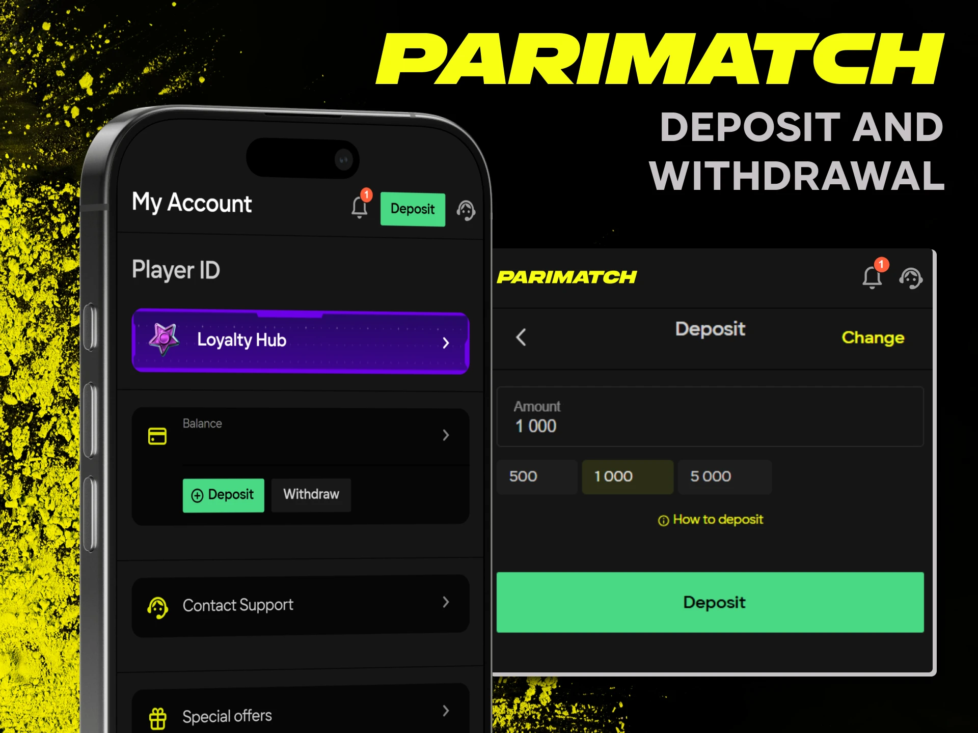 Make a deposit and enjoy your favourite games with Parimatch.
