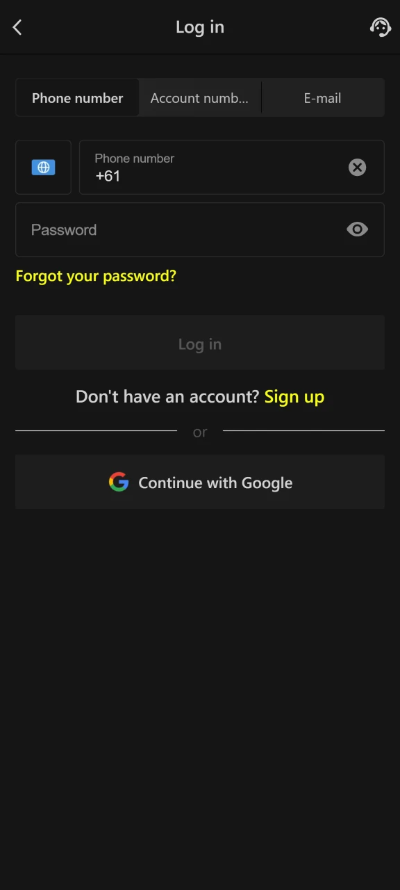Go to the account.