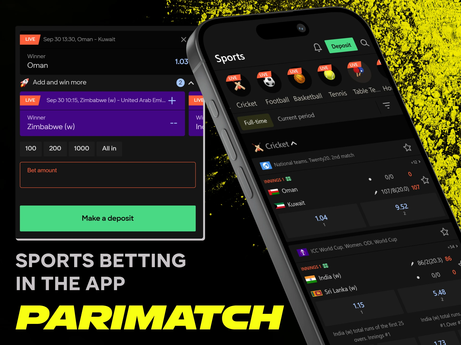Place your sports bets at Parimatch and win great money.