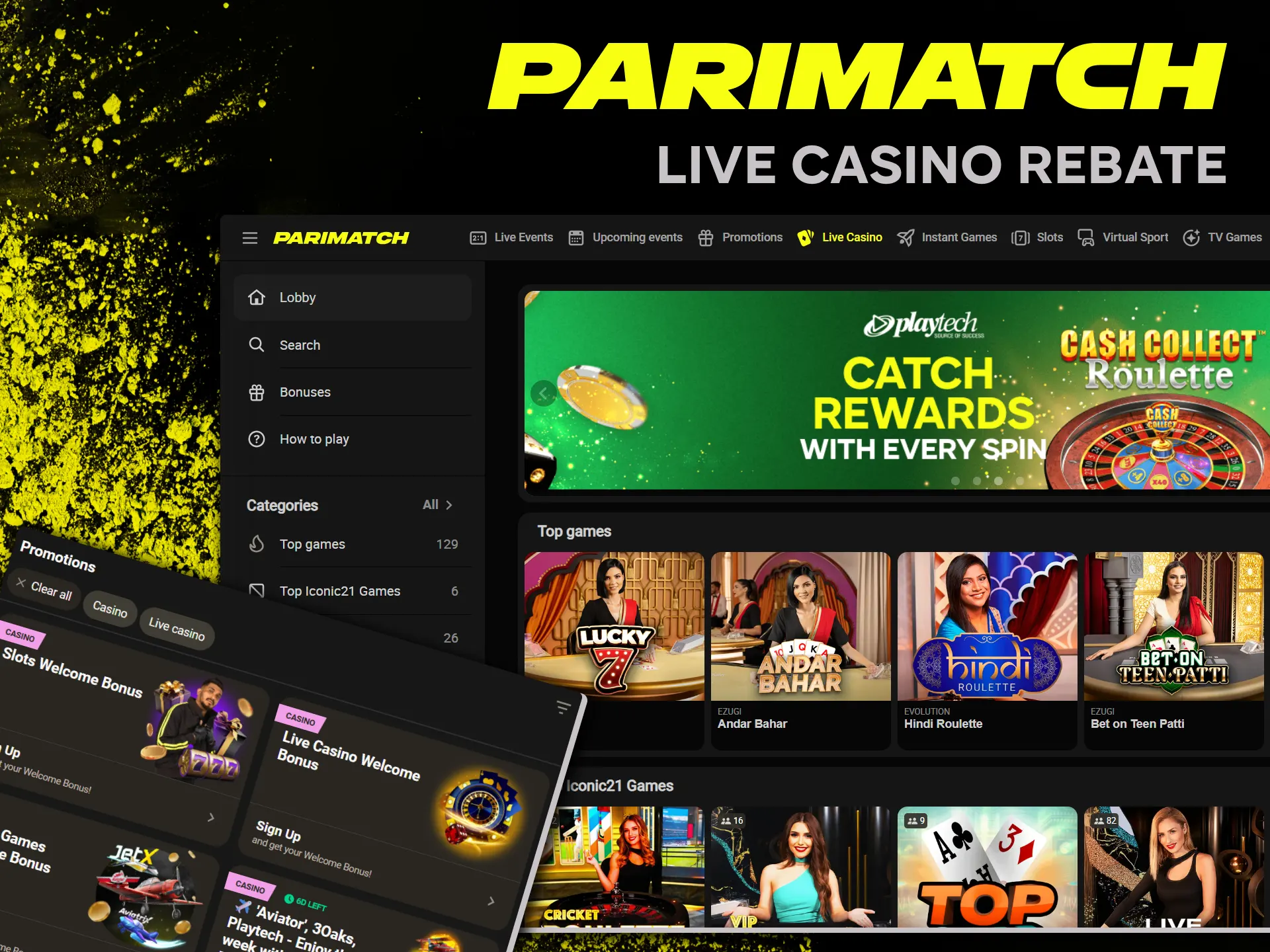 Play at Parimatch live casino and win back lost bets.