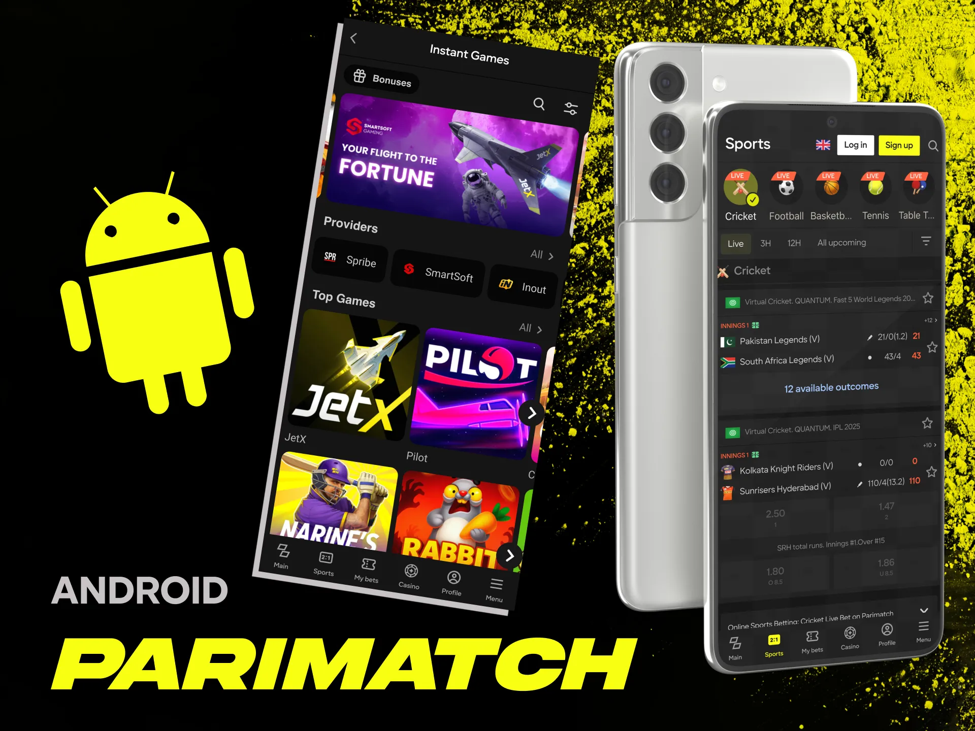 Download Parimatch APK on your Android device and install the app.