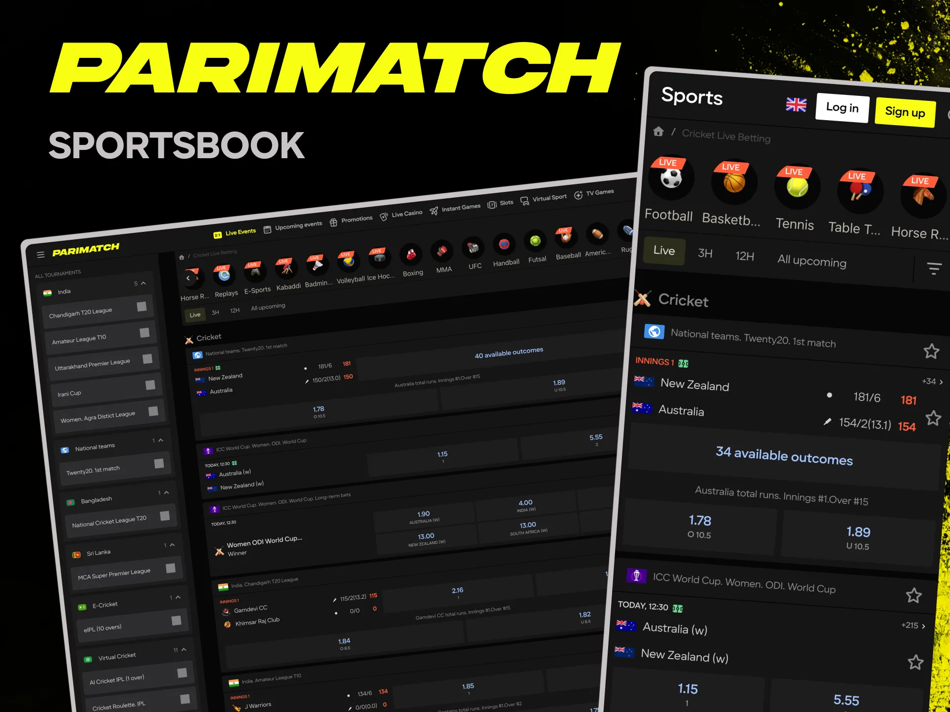 Find your favourite team in the Parimatch sportsbook.