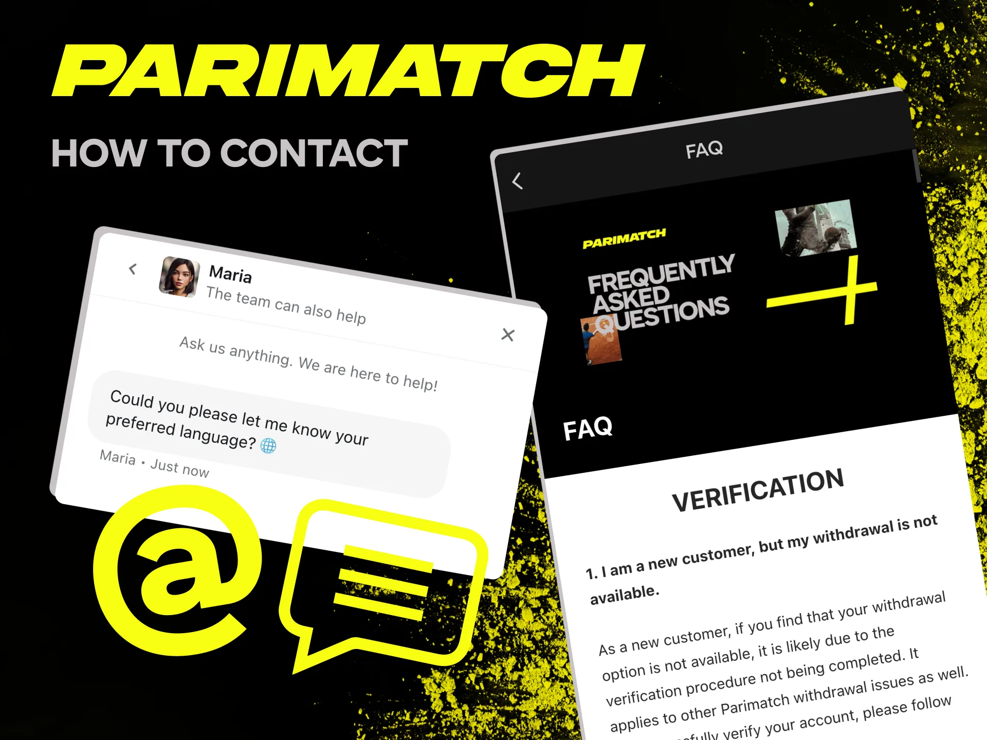 The Parimatch team is always in touch with its users.